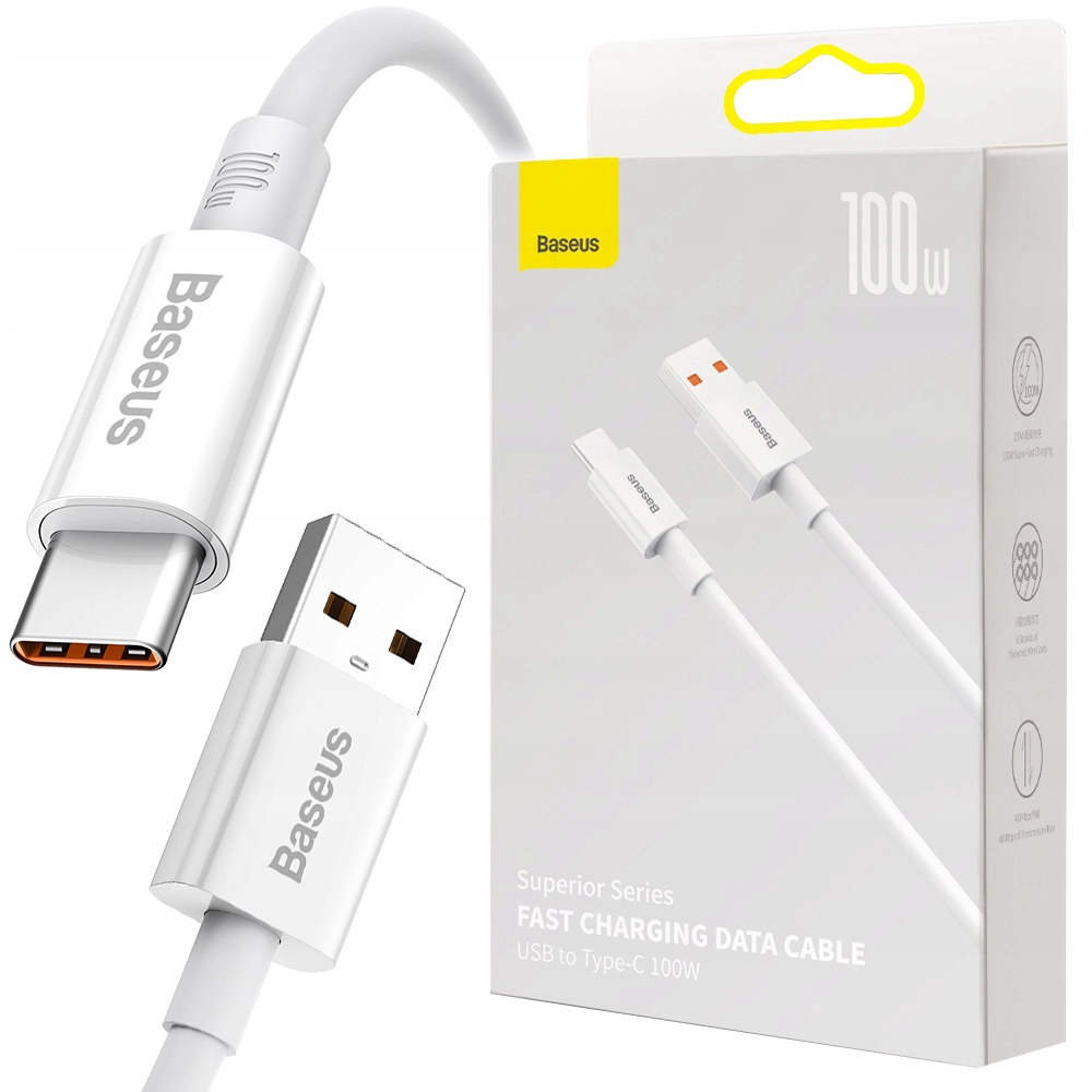 

Baseus Kabel Usb-c 6A 100W do Samsung Xiaomi 1M