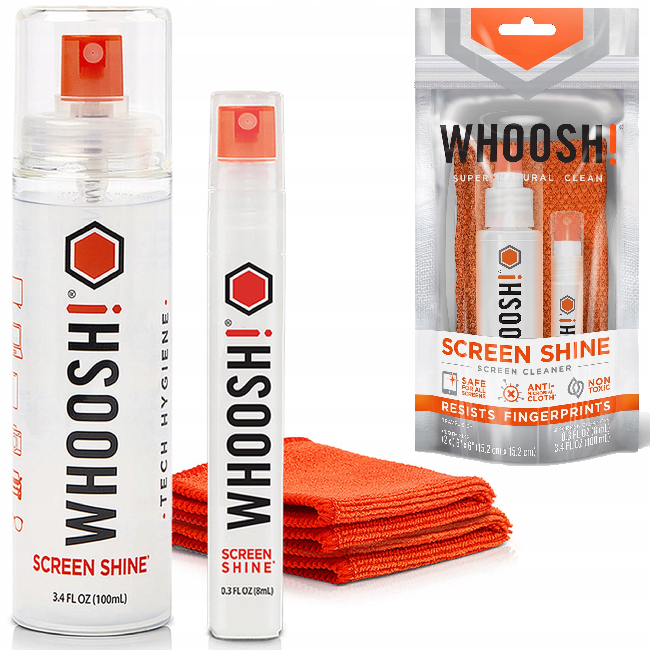 Whoosh! Screen Shine Duo – Čisticí přípravek na obrazovky 100 ml 8 ml