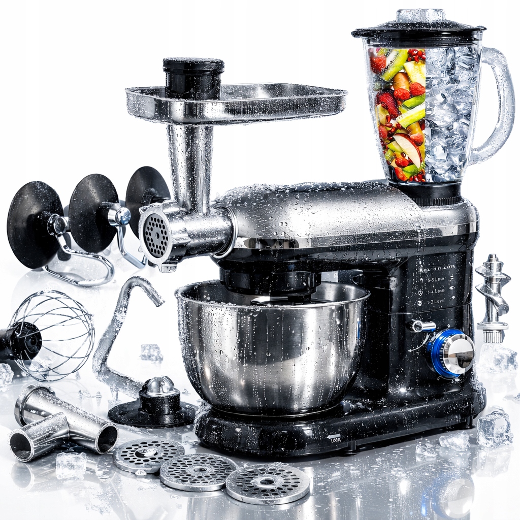Robot Kuchenny Planetarny Mikser Z Misą Z Maszynką Do Mięsa i Koktajlerem