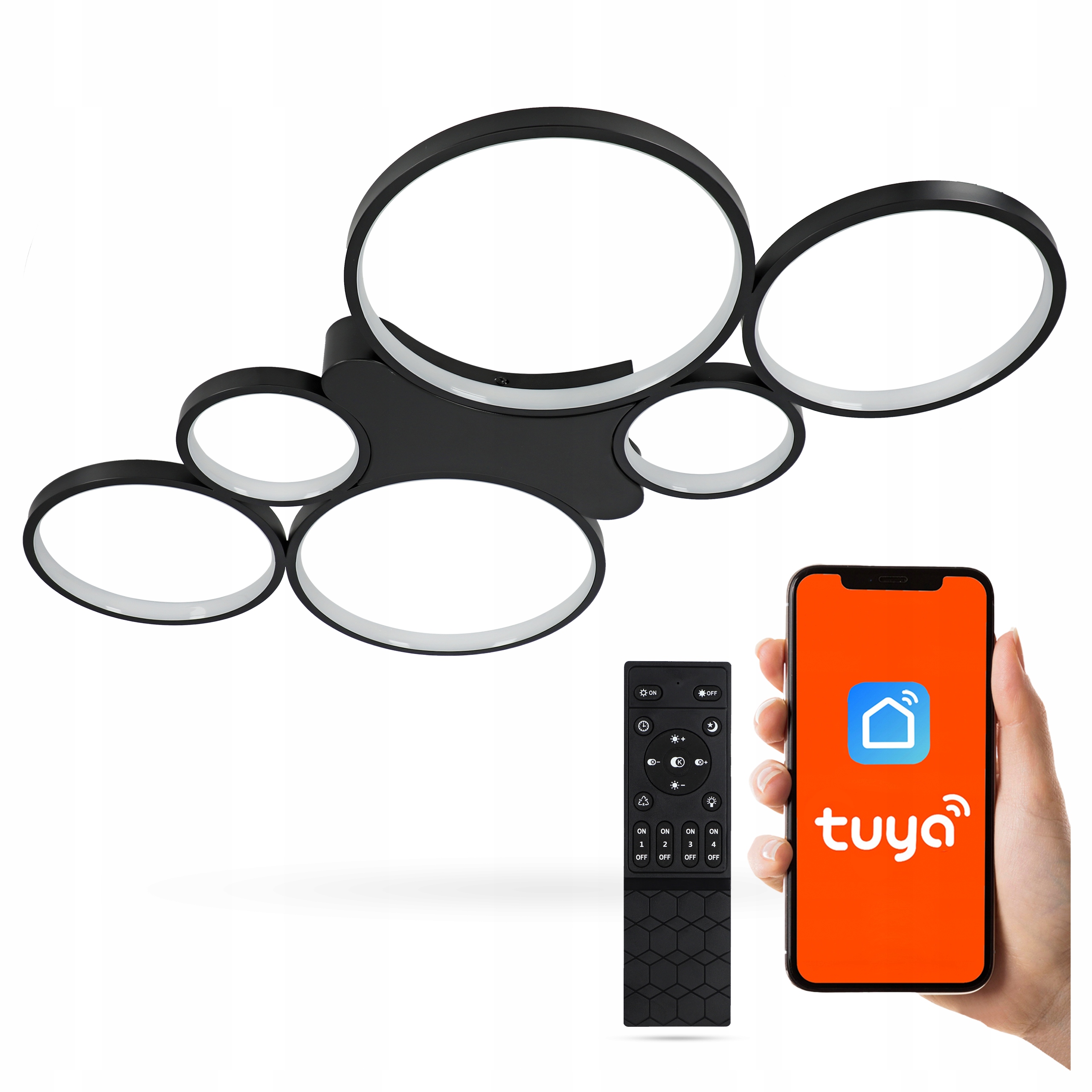 Lampa Sufitowa Led Plafon Natynkowy Tuya Aplikacja Na Telefon Pilot 96W