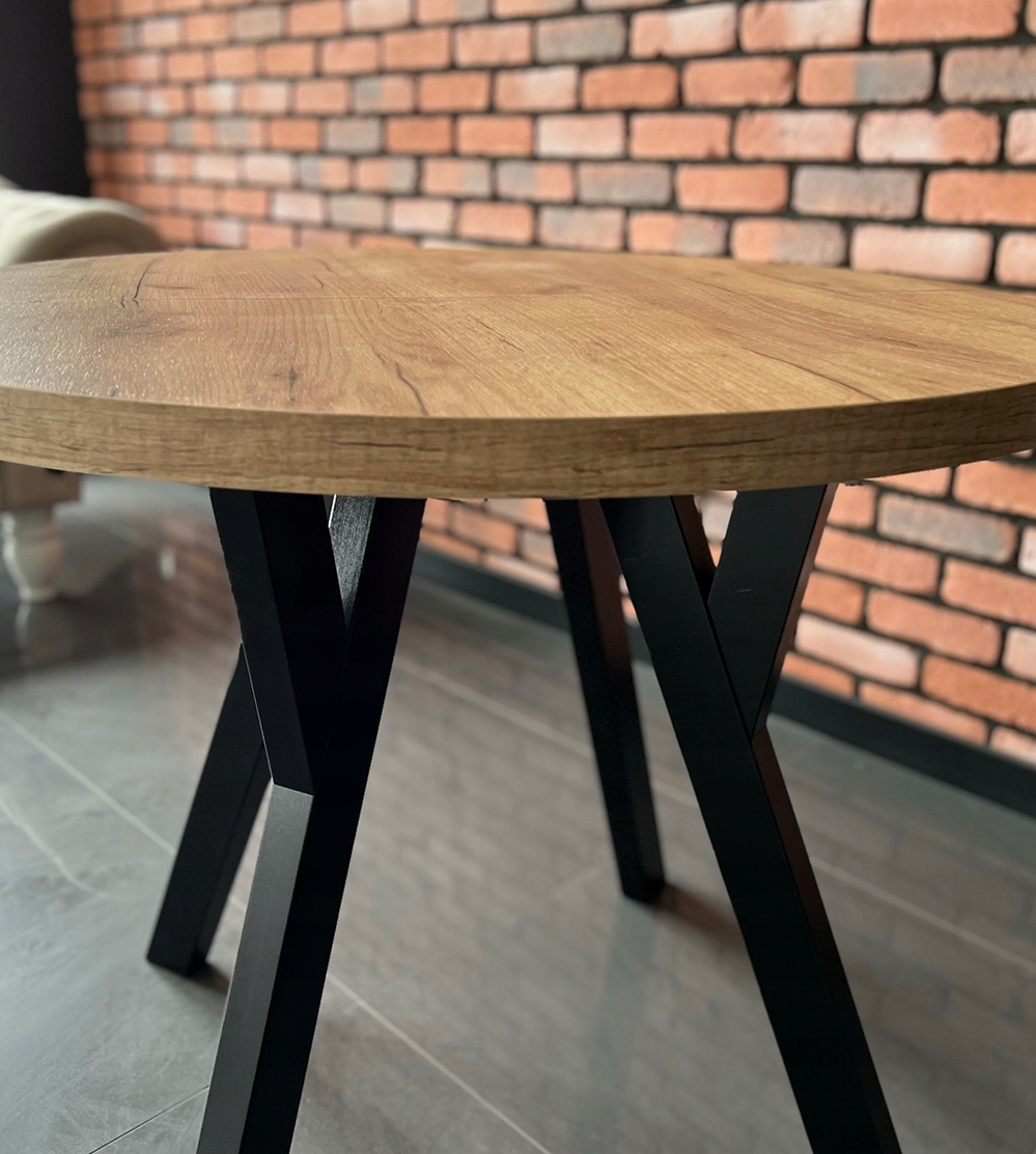 Stół Okrągły PERO 120/220 rozkładany KUCHNIA SALON Kolor blatu dąb złoty