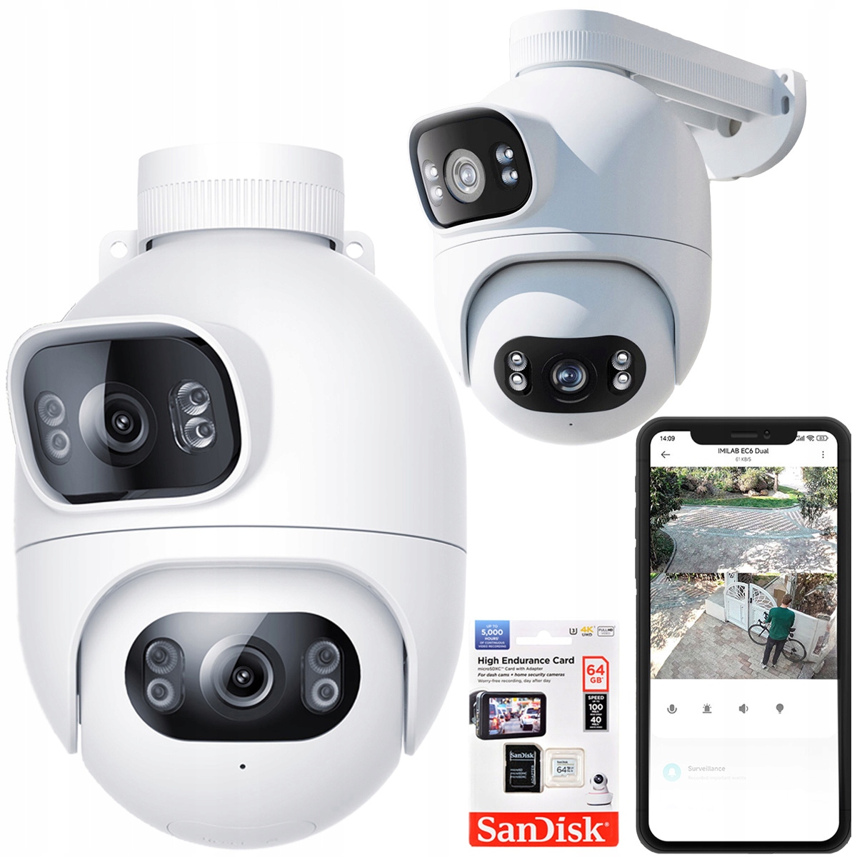 Vonkajšia kamera Imilab EC6 Dual monitoring pre monitorovanie 2v1 2x 2K+ 64GB