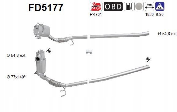 AS FD5177 фильтр твердых частиц, система выпускной