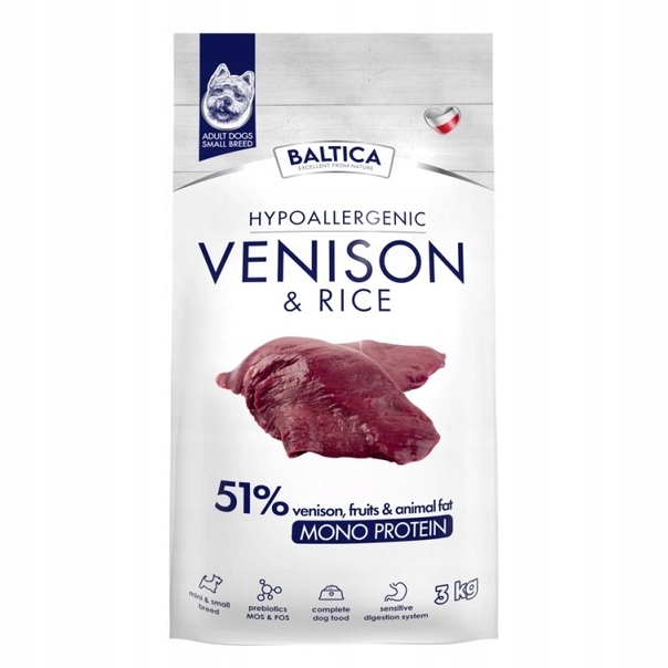 Sucha karma dla psa Baltica Nutraceutic Hypoallergenic Dziczyzna Xs/s 12kg