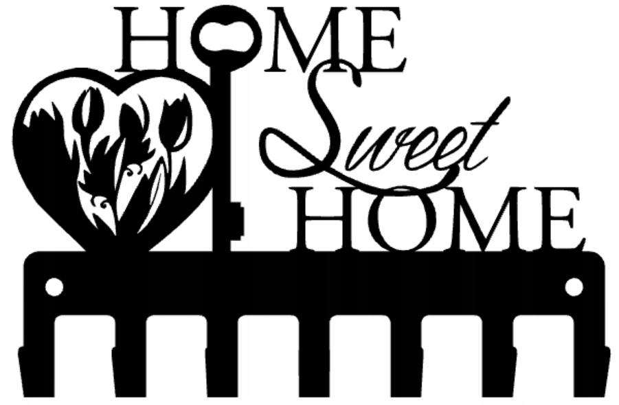 

Wieszak na klucze Home Serce Kwiaty czarny Loft