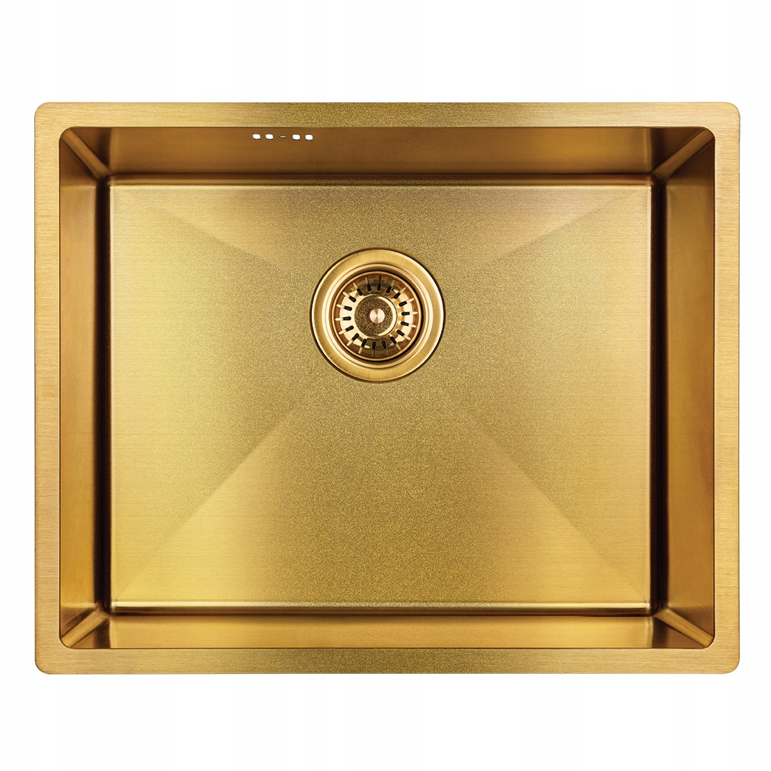 Oceľový Drez Zlatý 44x54 CM Zavesený Zapustený So Sifónom