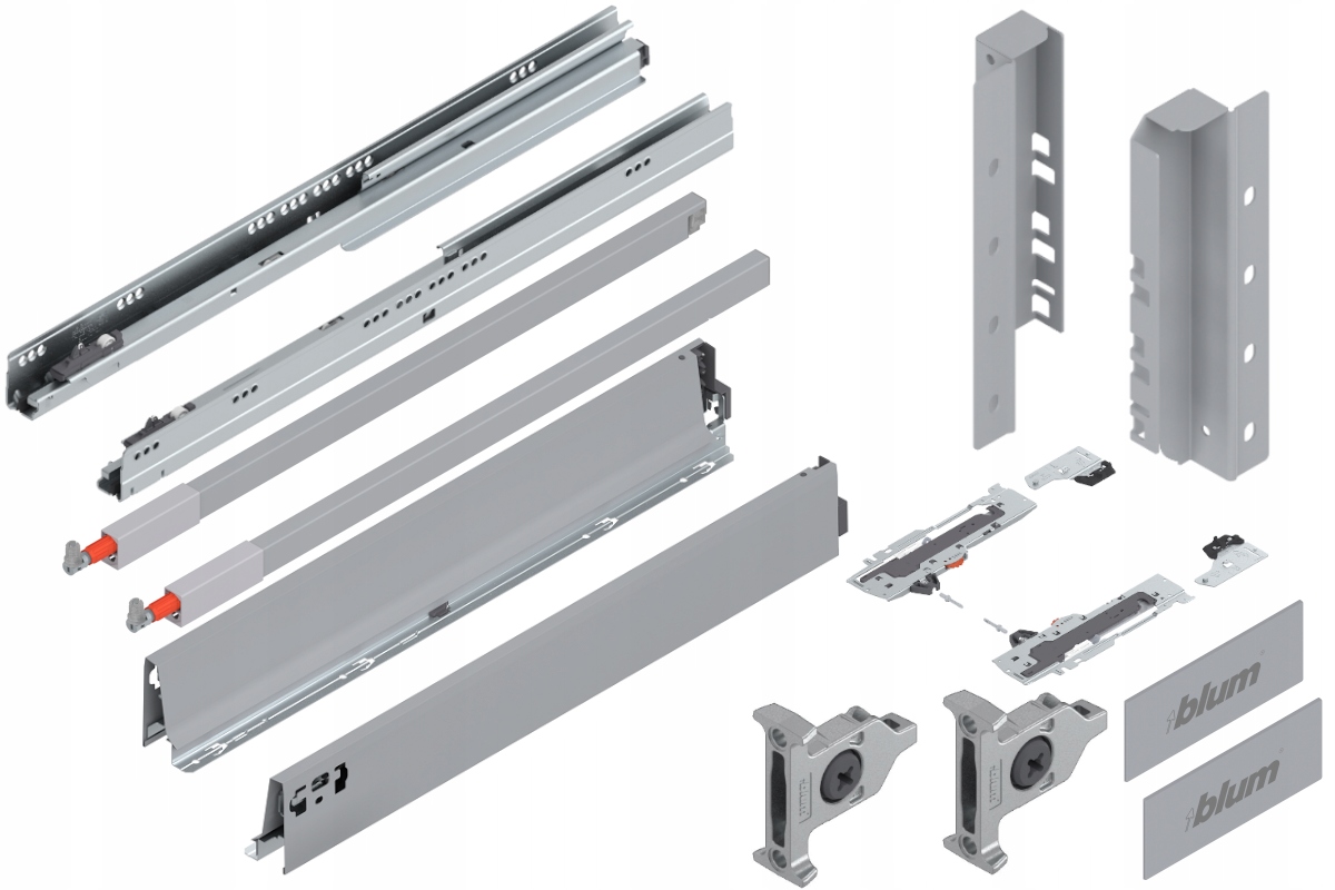 Blum Šuplík 600 Zásuvka střední Tip-On C šedá