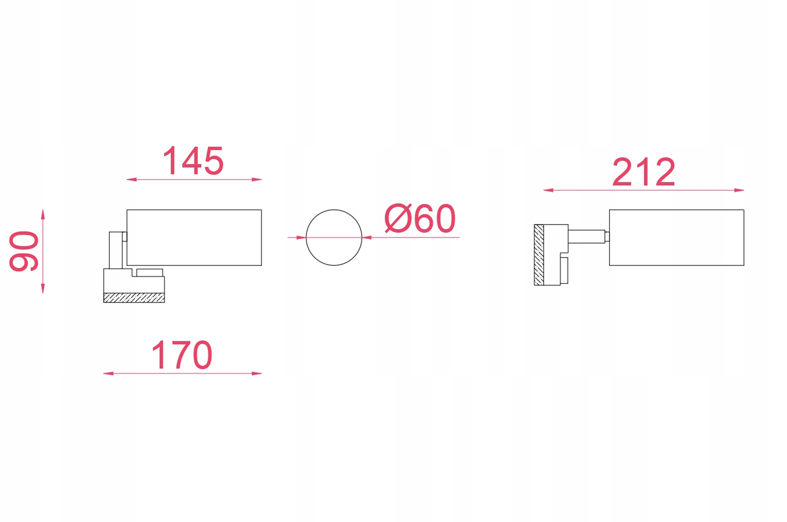 Reflektor 1xGU10 3Fazowy do szynoprzewodu biały Kod producenta 022-G10-WHT-44