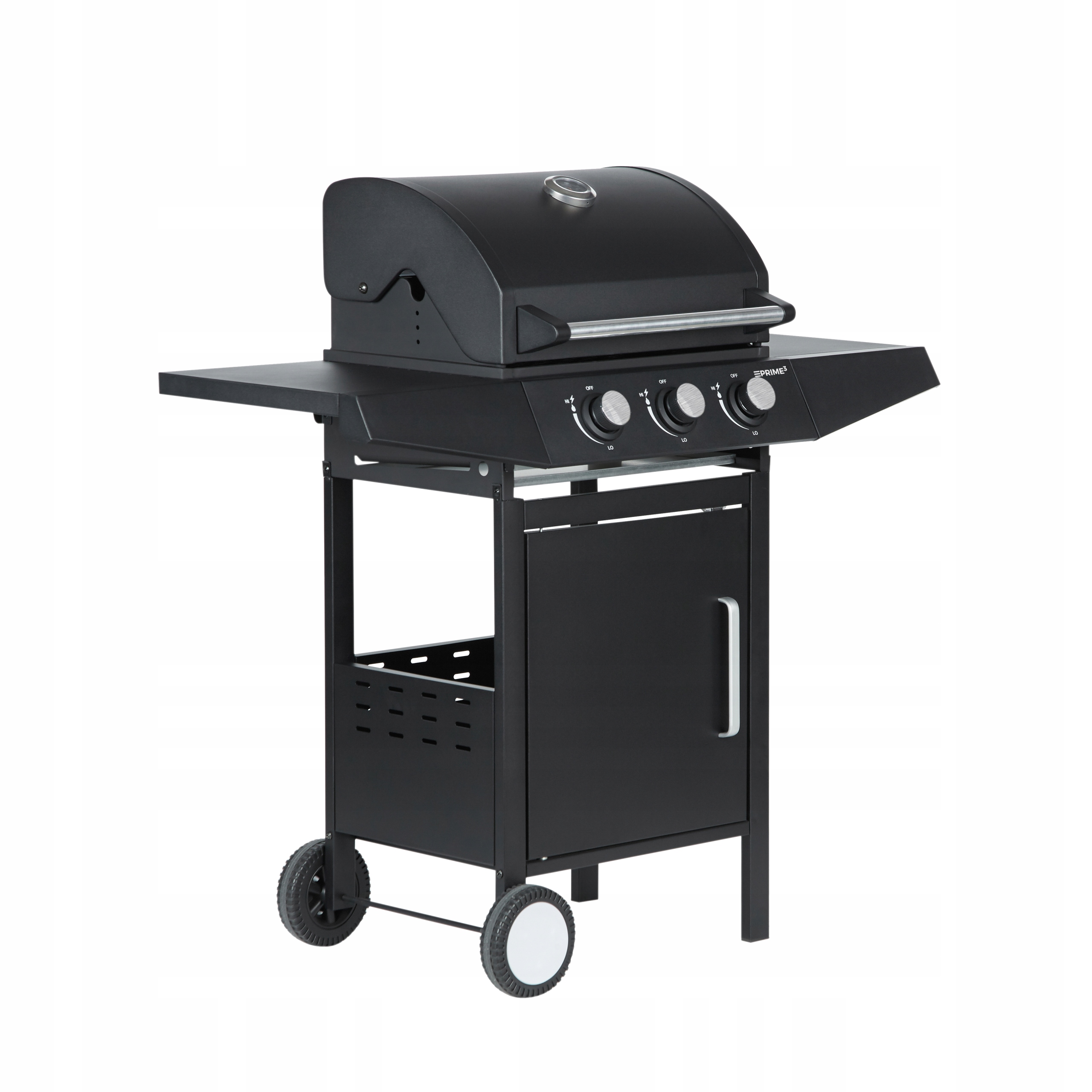 Grill gazowy żeliwne ruszta, 3 palniki, termometr w pokrywie Prime3 GGG31