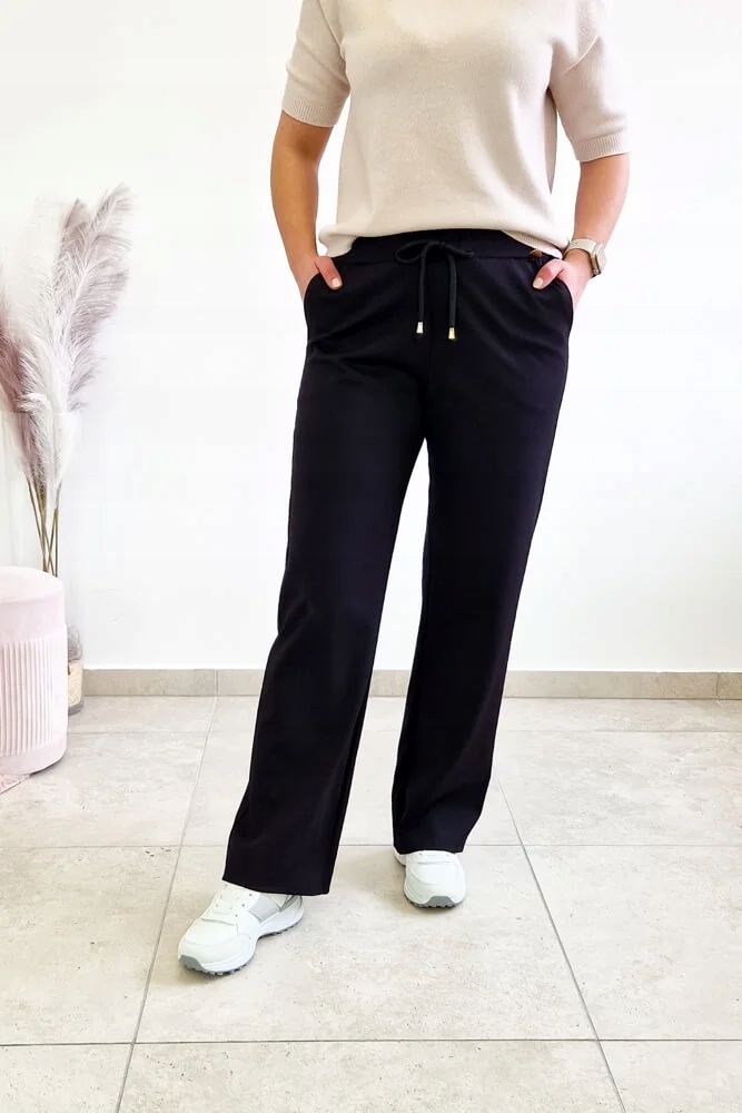 Simili Dámské kalhoty Jednoduchá nohavička černé 2