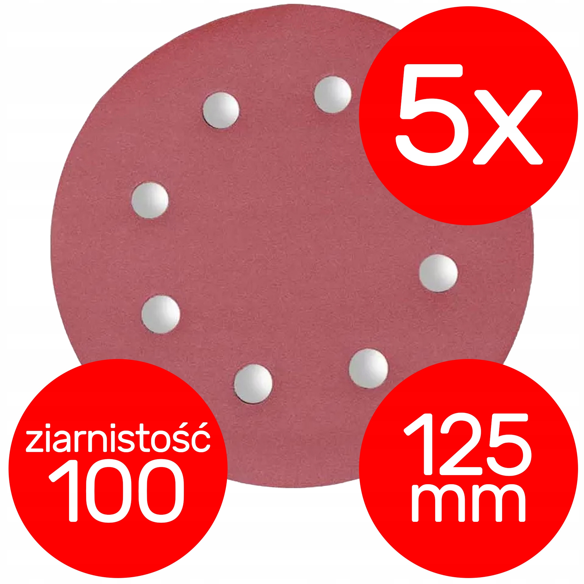 5x PAPIER ŚCIERNY NA RZEP P100 WP-I19100-FS Do Worcraft CRS-S20Li 125 mm Kod producenta WP-I19100-FS