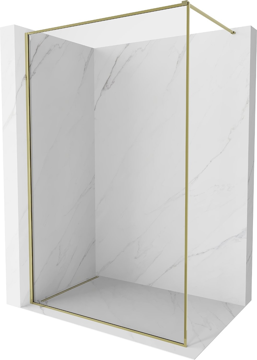 Mexen Kioto-F Walk-in Sprchová Stěna, 100x202cm, 8mm, Zlatá