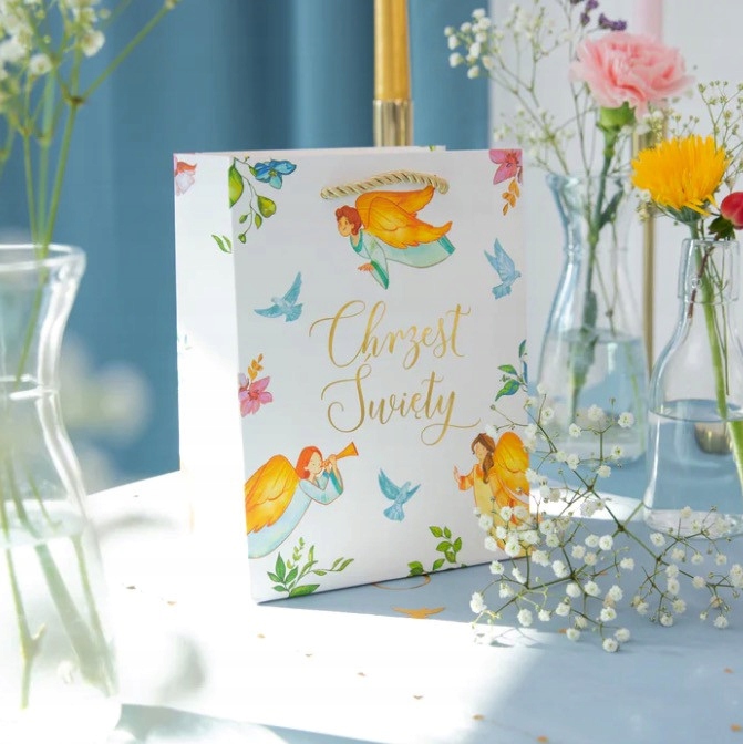 Torebka prezentowa na Chrzest Święty - Anioły Marka inna