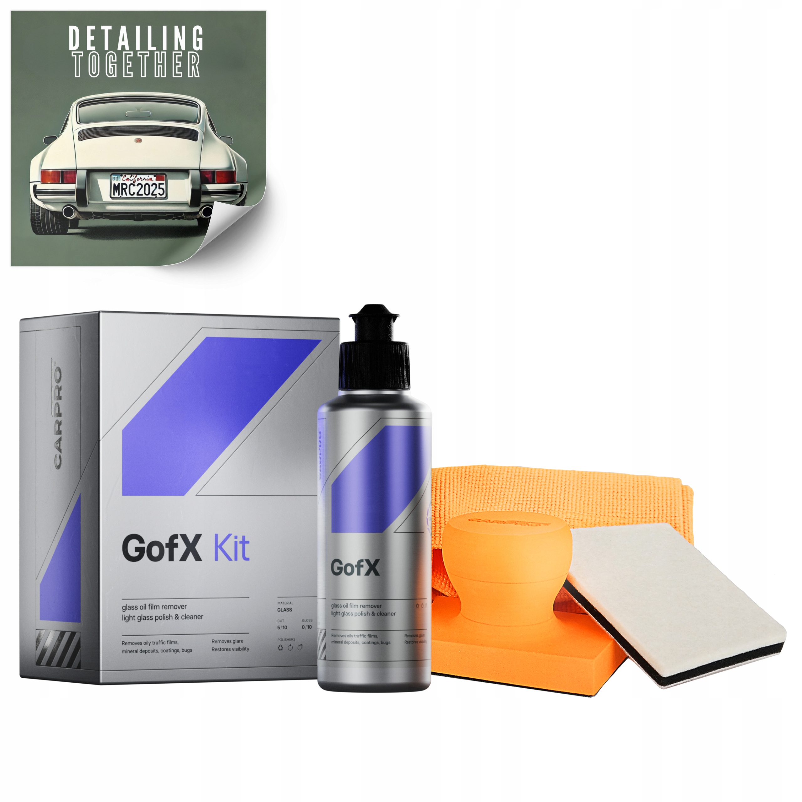 Sada pro renovaci skla Carpro Glass Film Oil Remover GofX 150 Ml Kit
