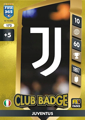 2025 Panini Adrenalyn XL Fifa 365 172 Club Badge Juventus