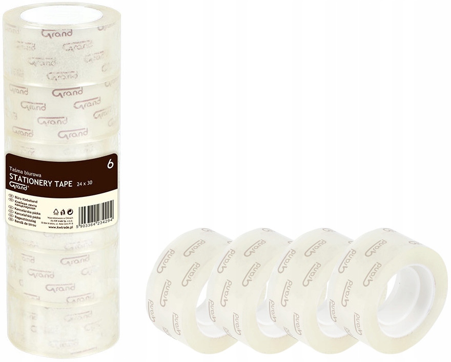 

Taśma klejąca Grand 24mm x 30yd przezroczysty x 10