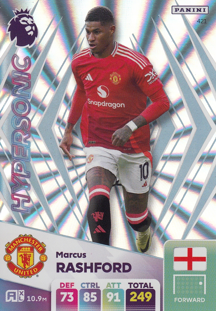 Panini Premier League 2025 Adrenalyn XL karta Hypersonic Rashford 421