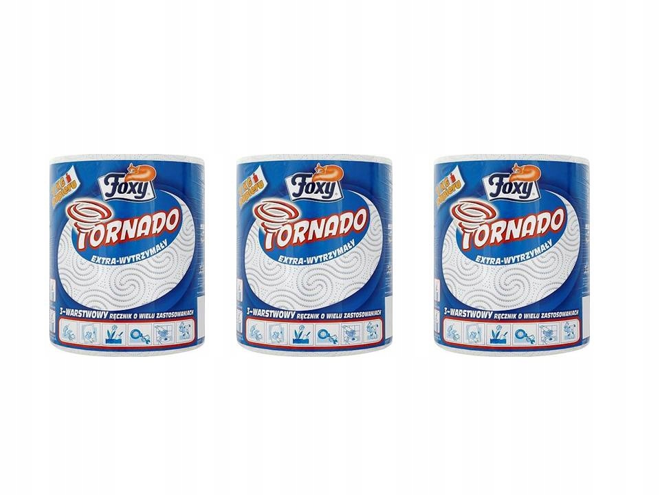 

Foxy Tornado Ręcznik Papierowy 3-WARSTWY - 3 rolki
