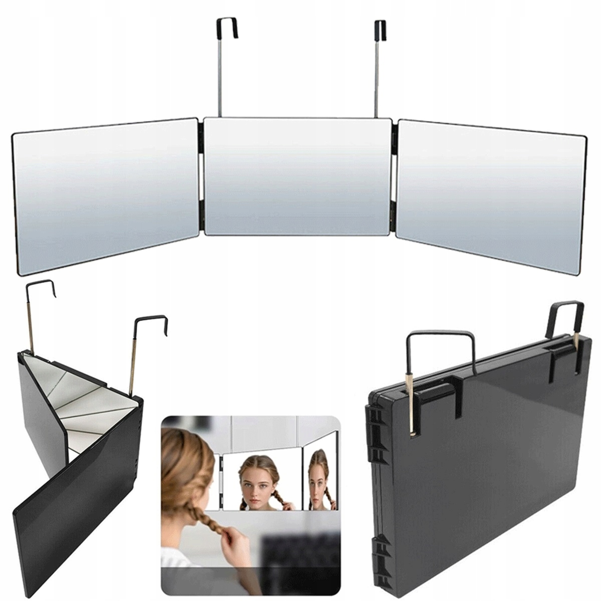 3-WAY Mirror Self-cut System Przenośne Lustro Diy Do Stylizacji