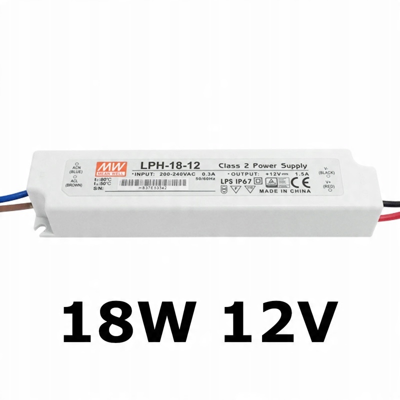 

Zasilacz do taśm Led Wodoodporny IP67 Lph 18W 12V