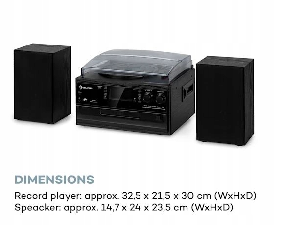 ZESTAW STEREO DAB+/FM BT PŁYTY WINYLOWE CD KASETY USB