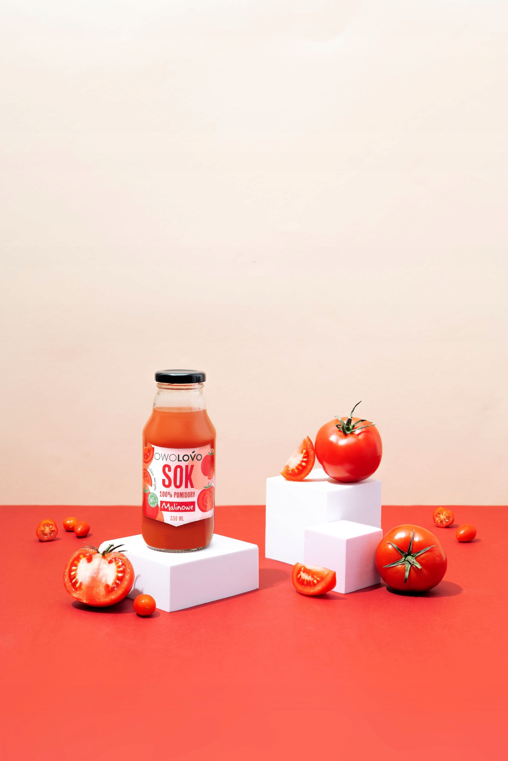 OWOLOVO SOK POMIDORY MALINOWE NFC 330 ML Marka Owolovo