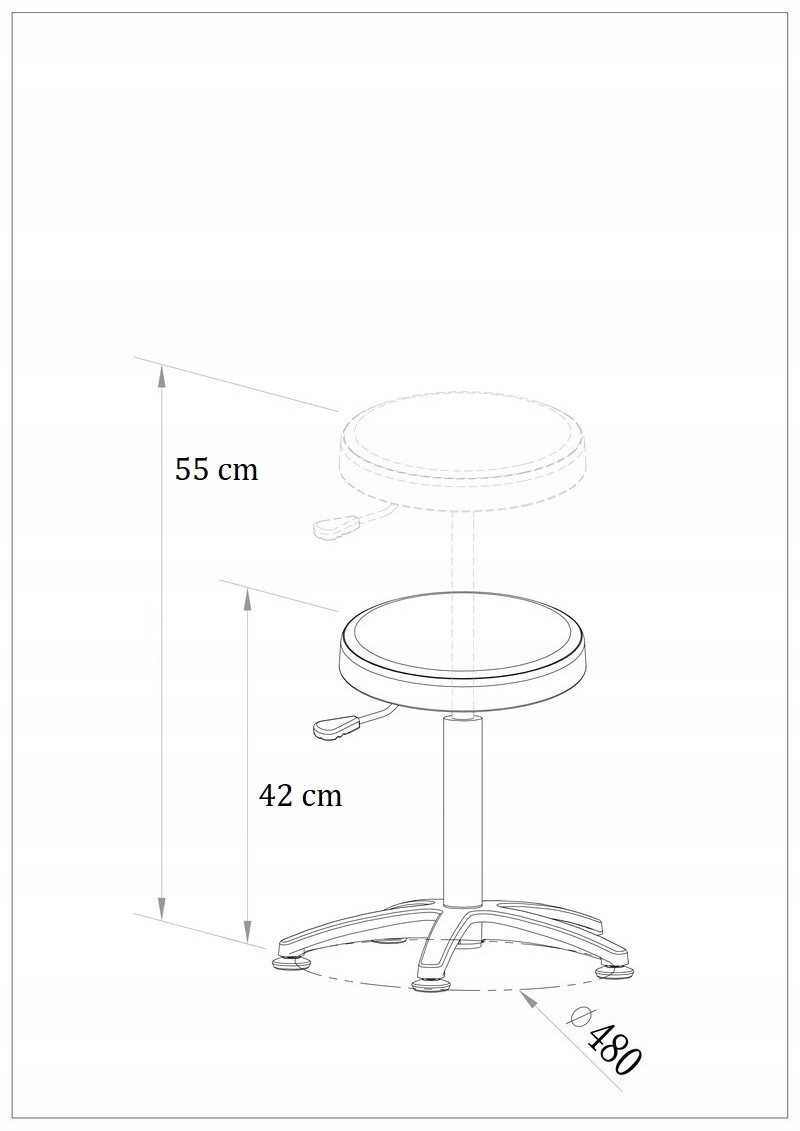 Taboret obrotowy warsztatowy, medyczny, laboratory Kod producenta Softi230cz