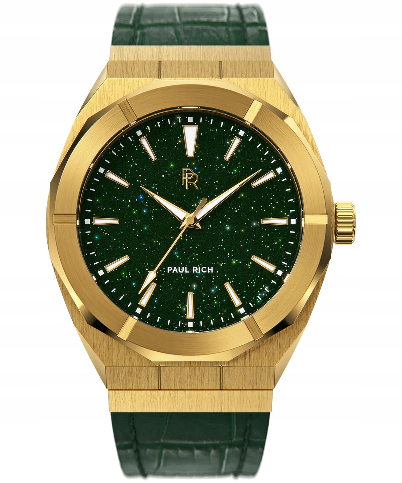 Pánské hodinky Paul Rich Star Dust Green Gold Leather 42
