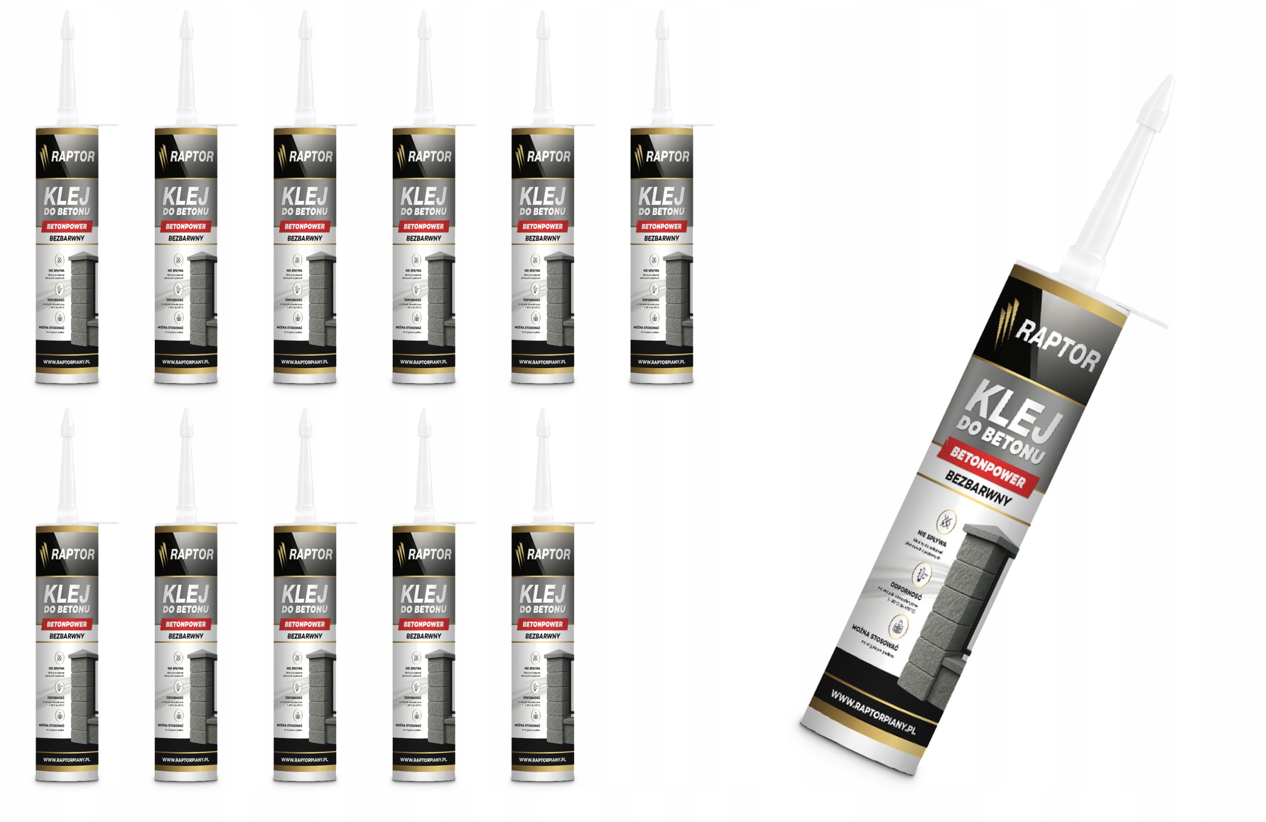 Raptor Betonpower Univerzálne lepidlo 280 ml Bezfarebné na bloky a betón