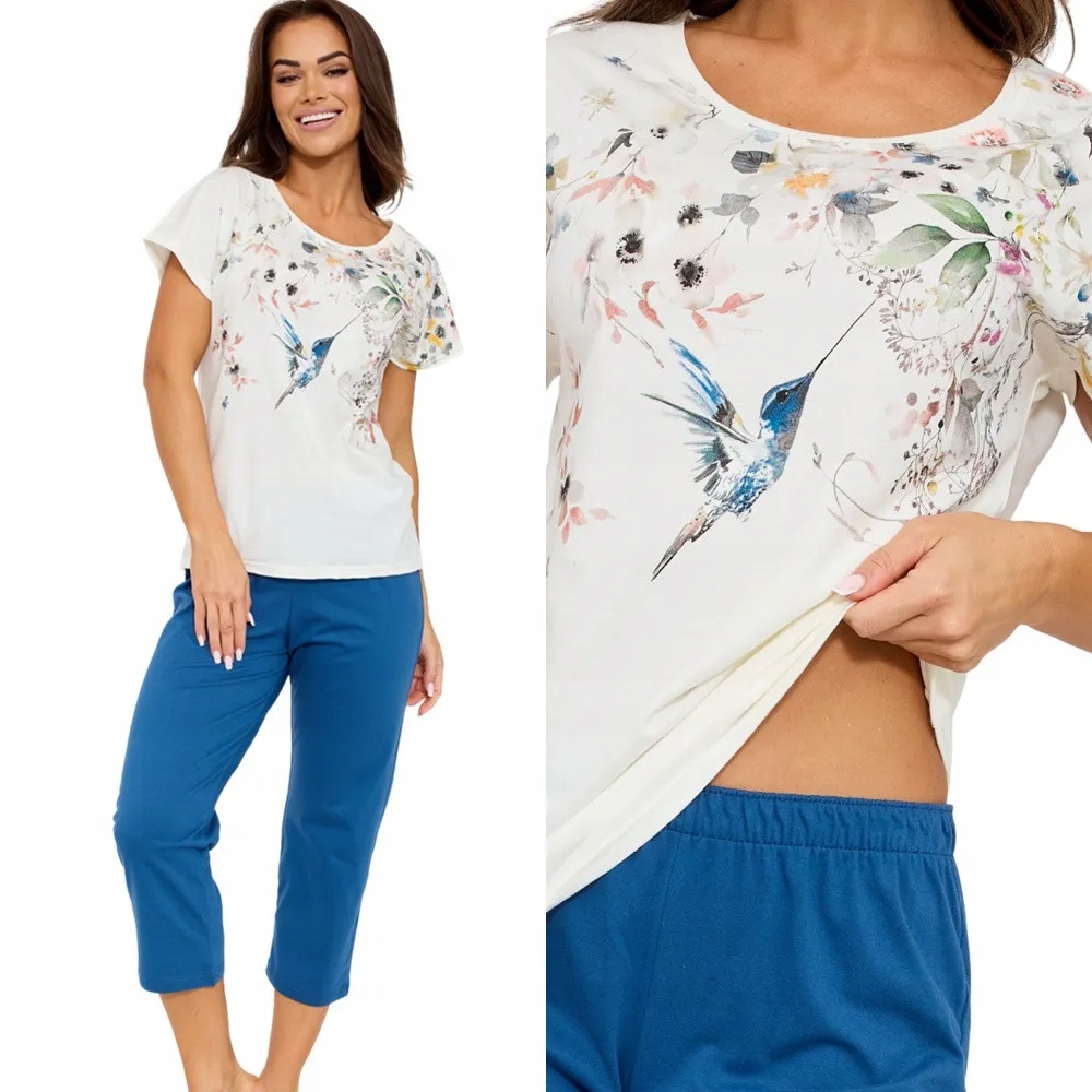 Dámské Pyžamo Cornette 369 Floris 3XL 46 Ecru