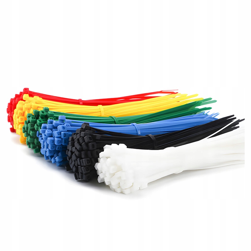 Opaski zaciskowe kablowe trytytki nylonowe kolorowe mocne 550 szt. różne