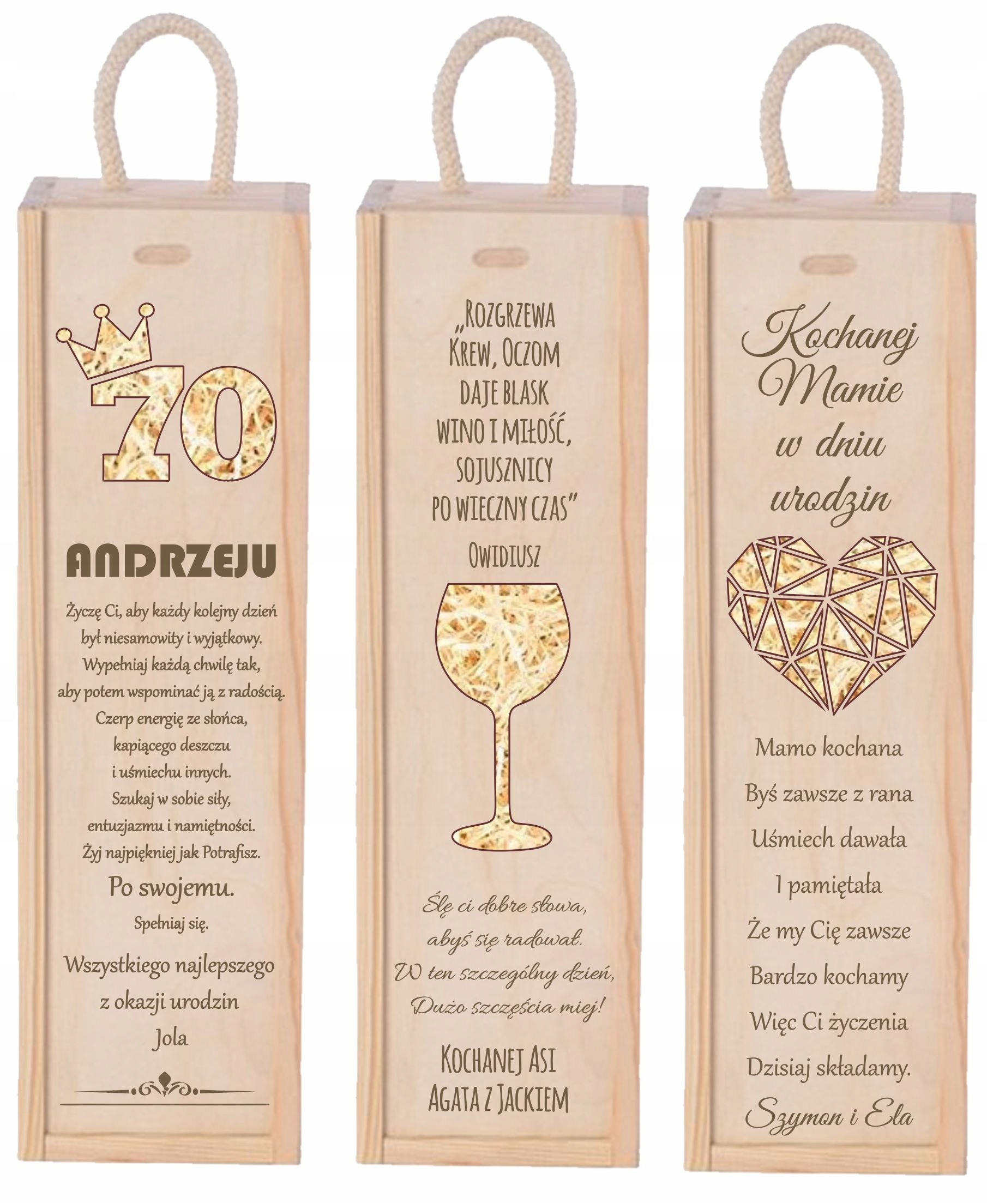 

Skrzynka na wino Urodziny 18 20 30 40 50