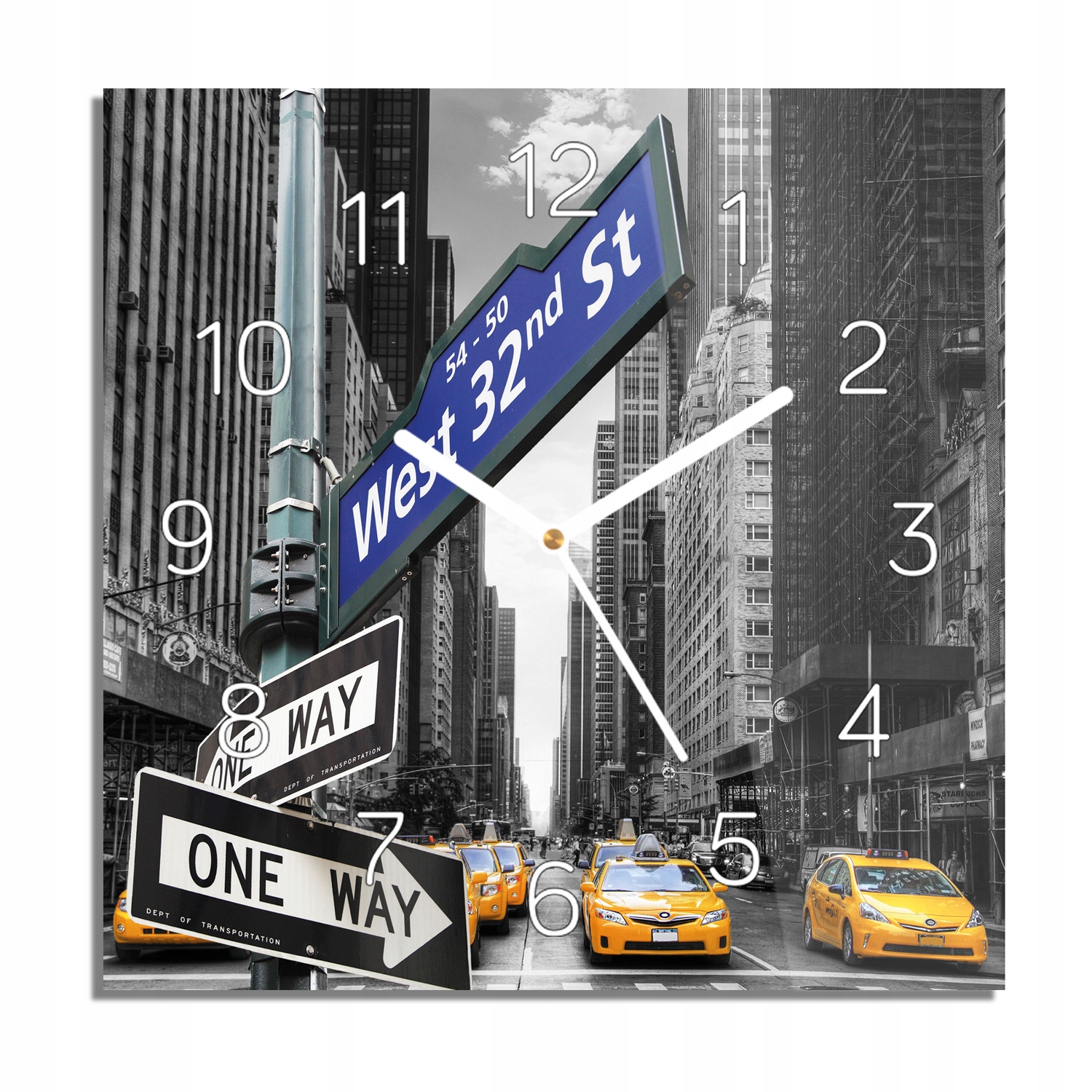 

Taxi ulica Ny foto-zegar ze zdjęciem 30x30 z foto