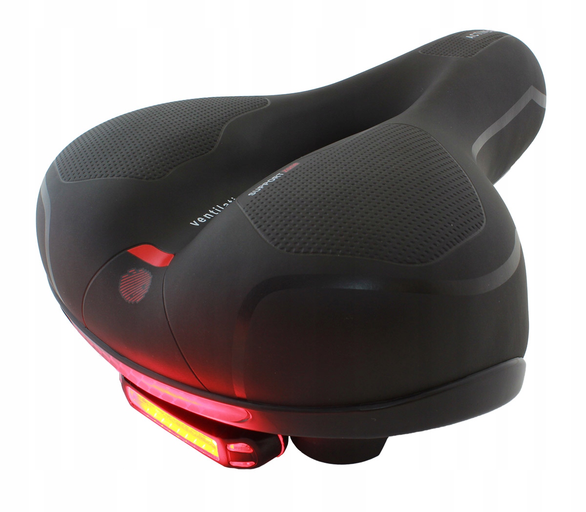 SIODEŁKO ROWEROWE MTB NA ROWER ŻEL ŻELOWE WYGODNE LAMPKA LED CZARNE RW5I EAN (GTIN) 0755364128920