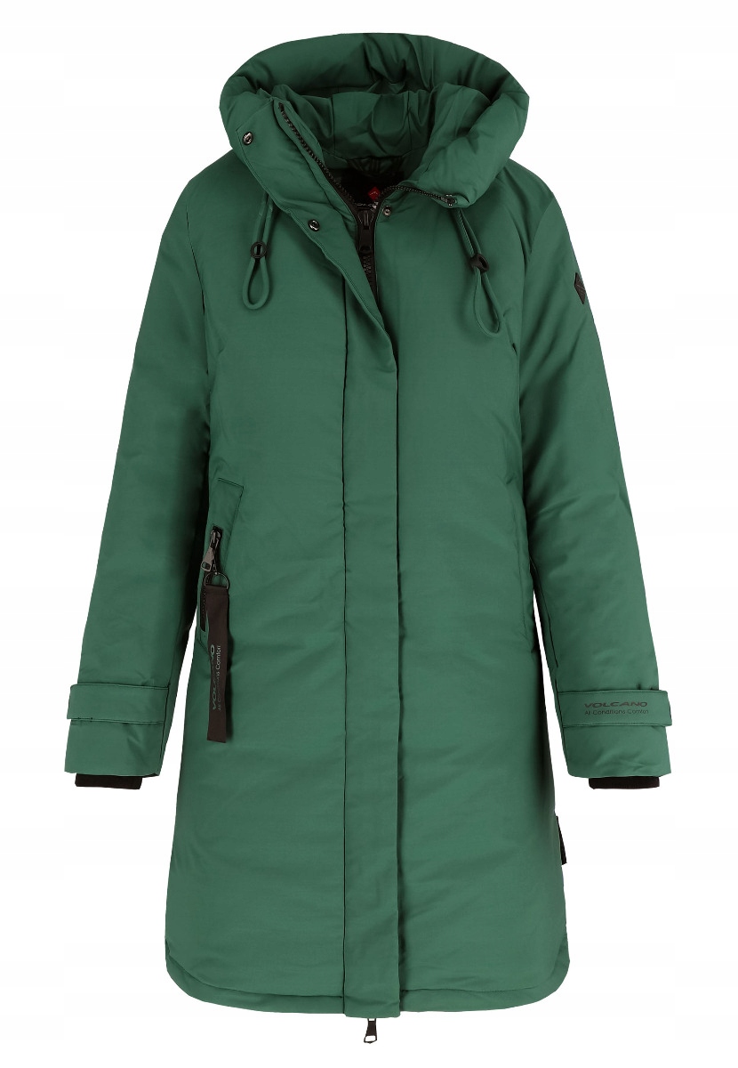 Dámská Zelená Dlouhá Bunda Volcano J-aspen XXL
