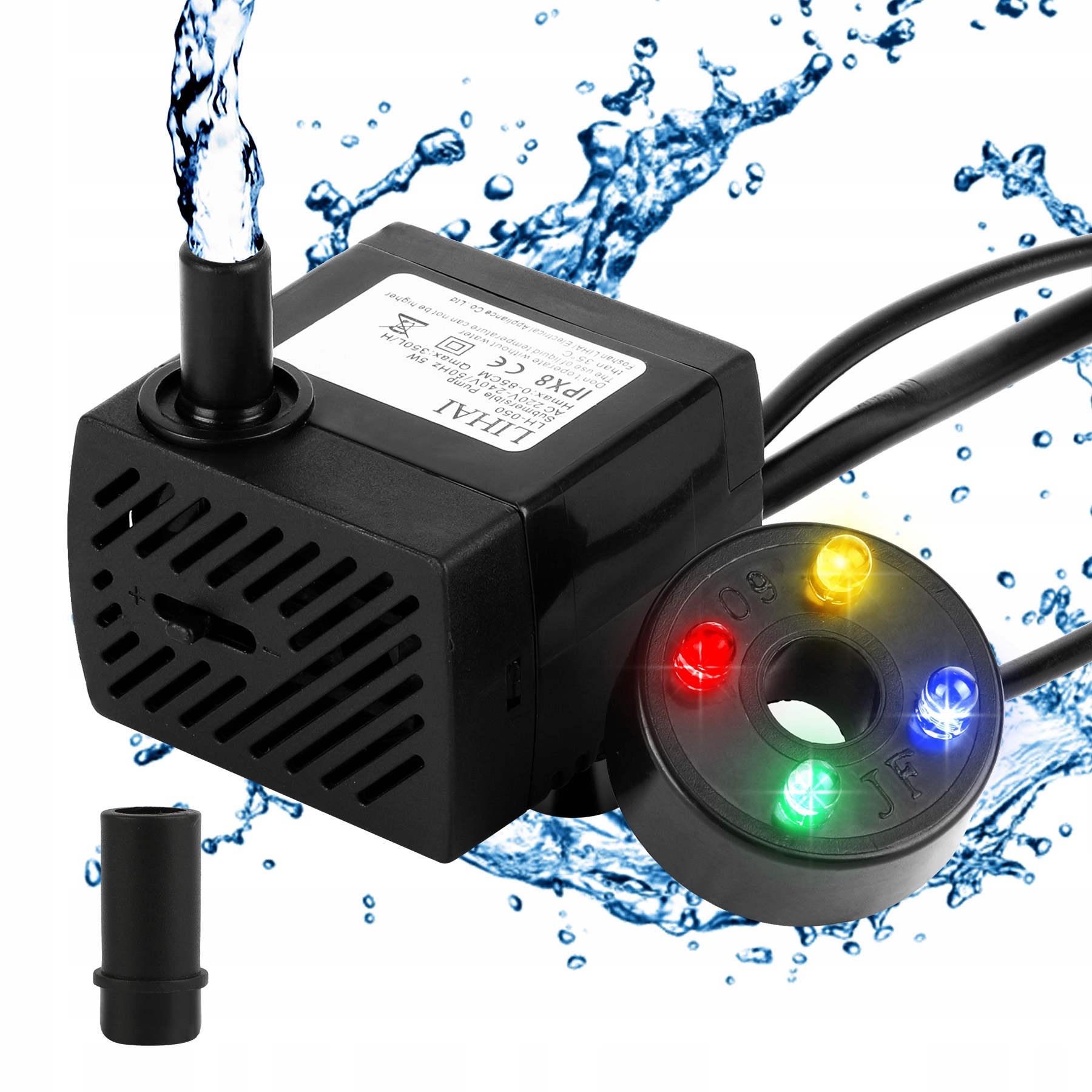 

5W Pompa Pompka Do Wody Cieczy 350L/H z oświet Led