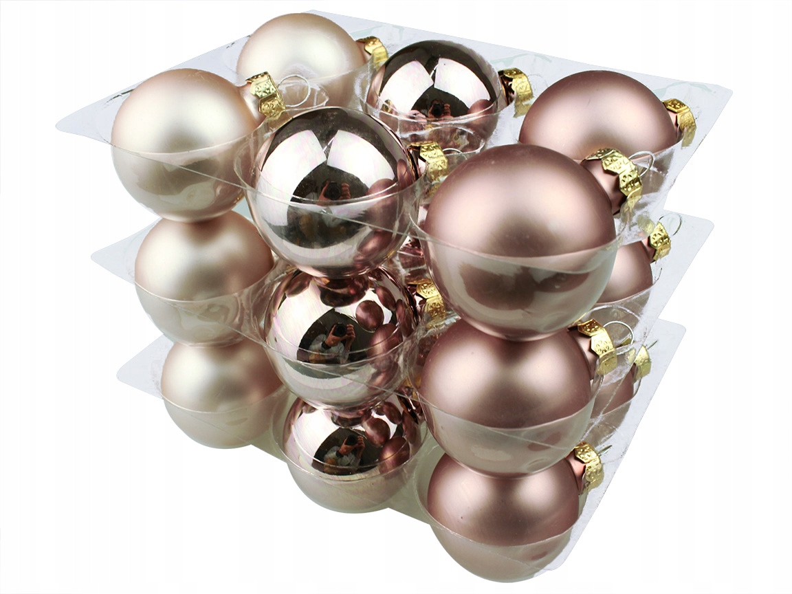 

Szklane Bombki Bombka Ze Szkła 4cm 18szt Rose Gold