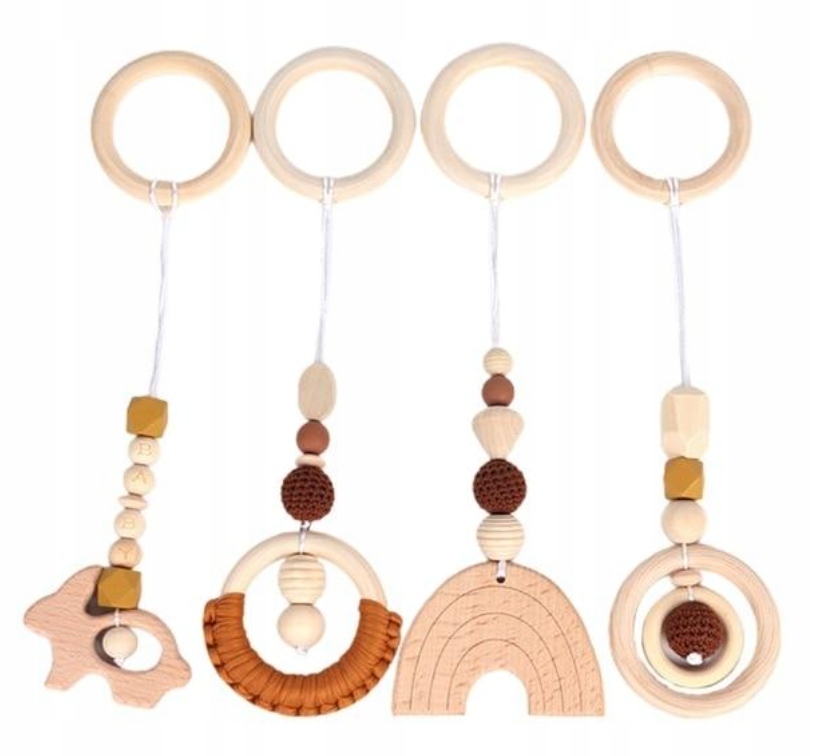 

Wiszące Zabawki Gryzaki Dla Dzieci Drewno Brąz