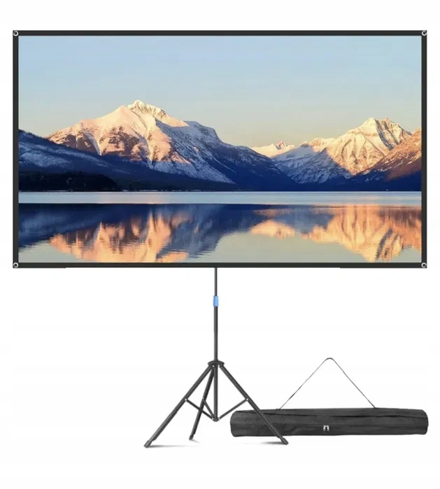 Ekran Projekcyjny Ekran Do Projektora Rzutnika 80" Stojak Premium!!