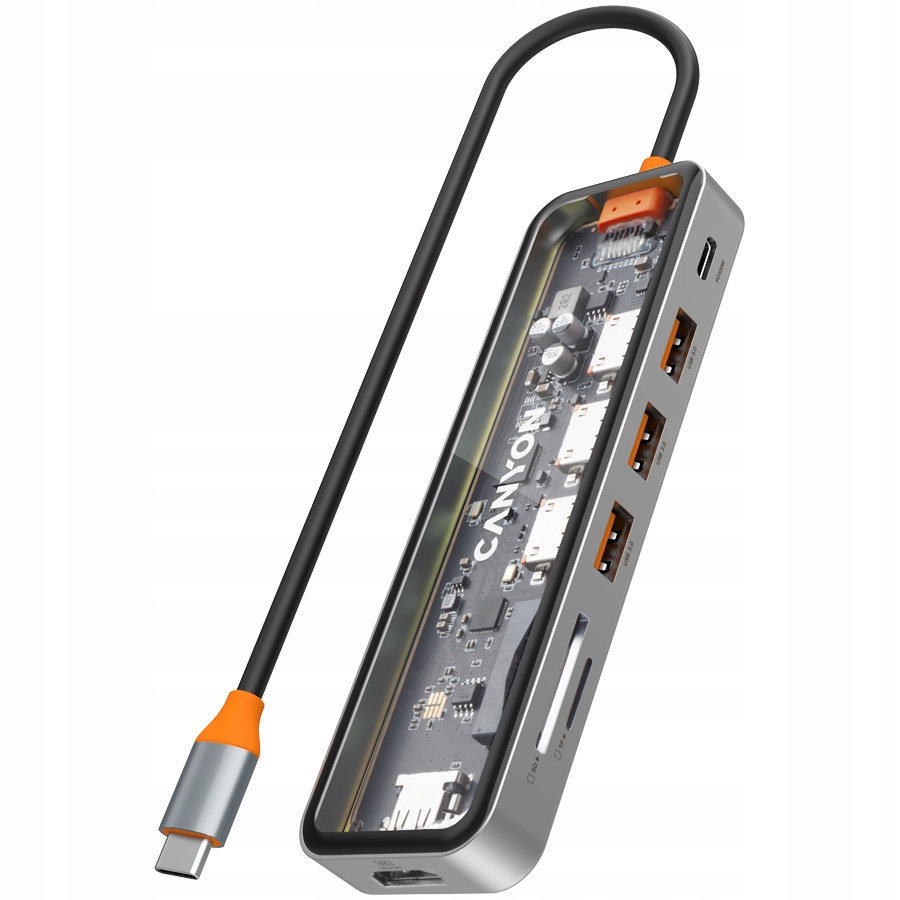 CANYON HUB DS-13 7 w 1 4k USB-C Transparentny — 8