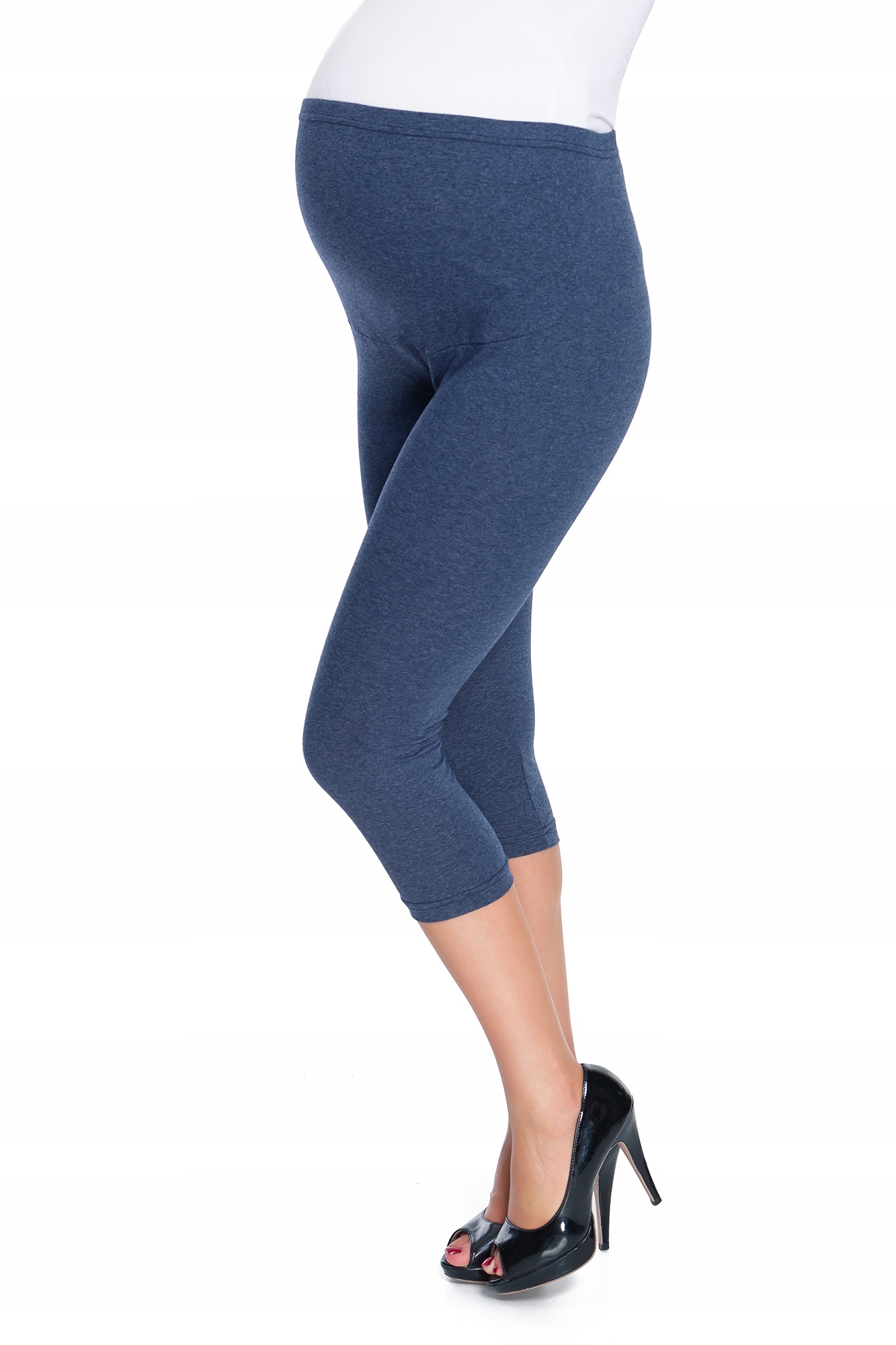 GETRY CIĄŻOWE 3/4 BAWEŁNIANE LEGGINSY PANEL XL