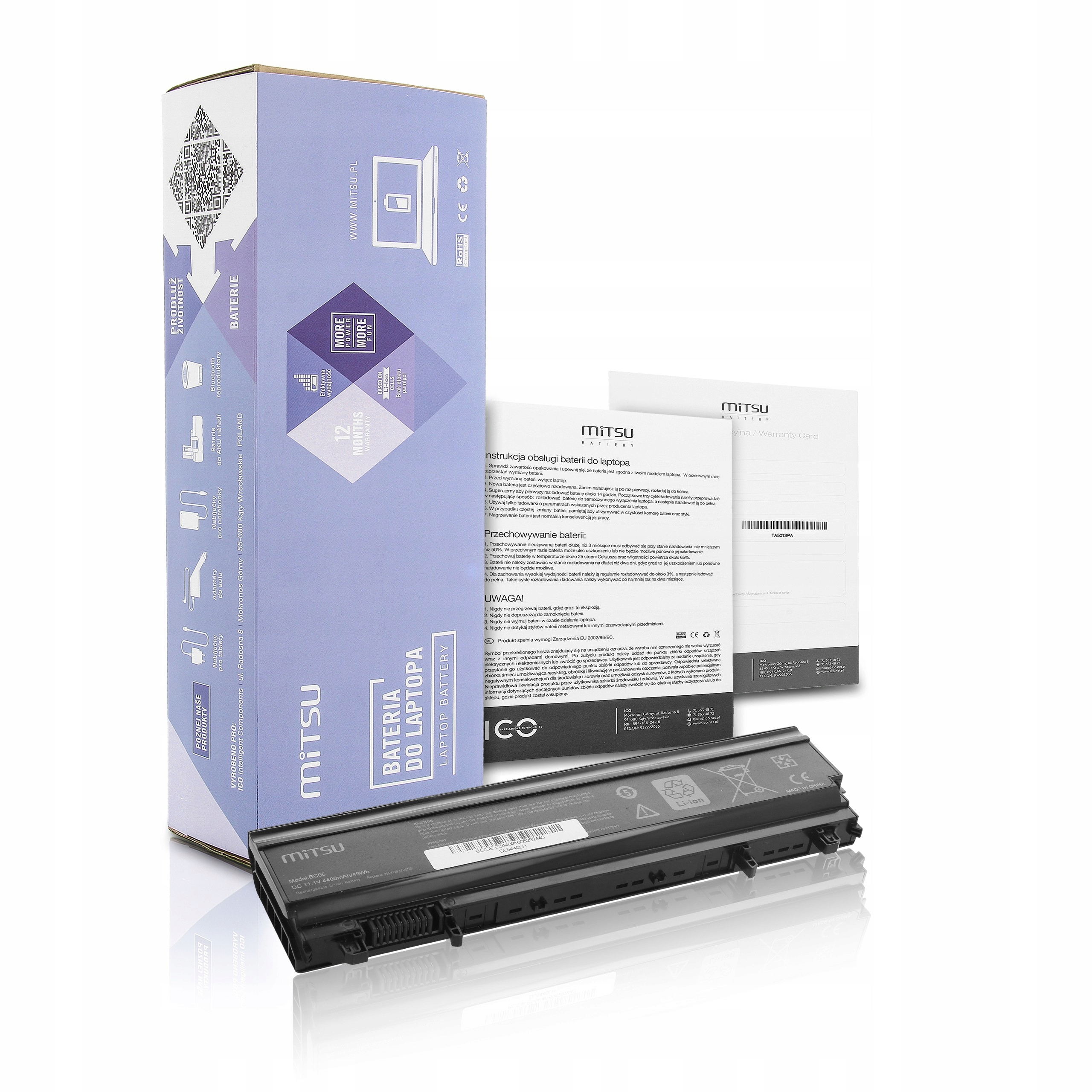 Baterie Mitsu pro Dell Latitude E5440, E5540 (4400mAh)