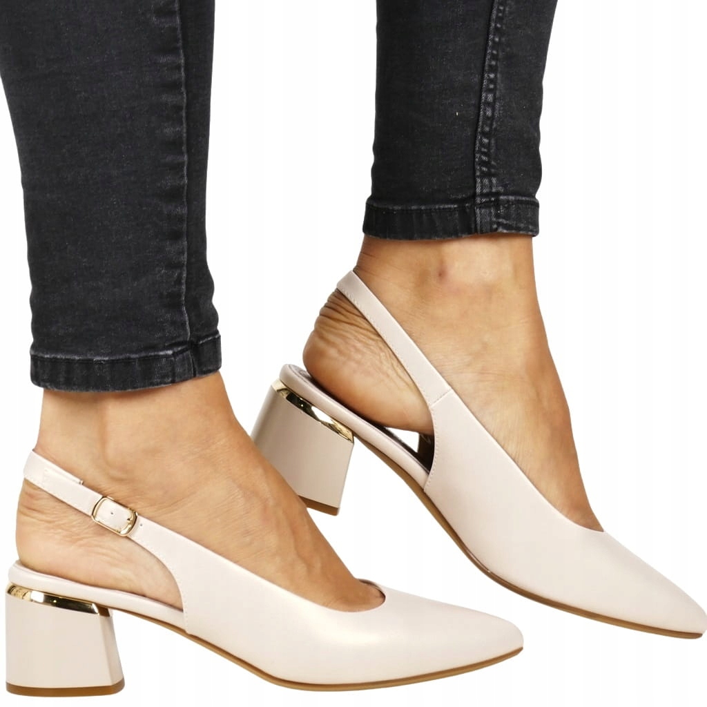 iButy Dámské Sandály Lodičky Bez Paty Béžové Perlové Nízké Pohodlné Top