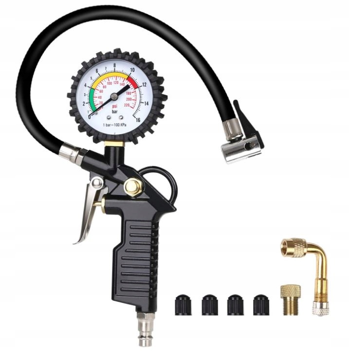 Pistolet do pompowania kół Ciśnieniomierz Manometr Miernik ciśnienia