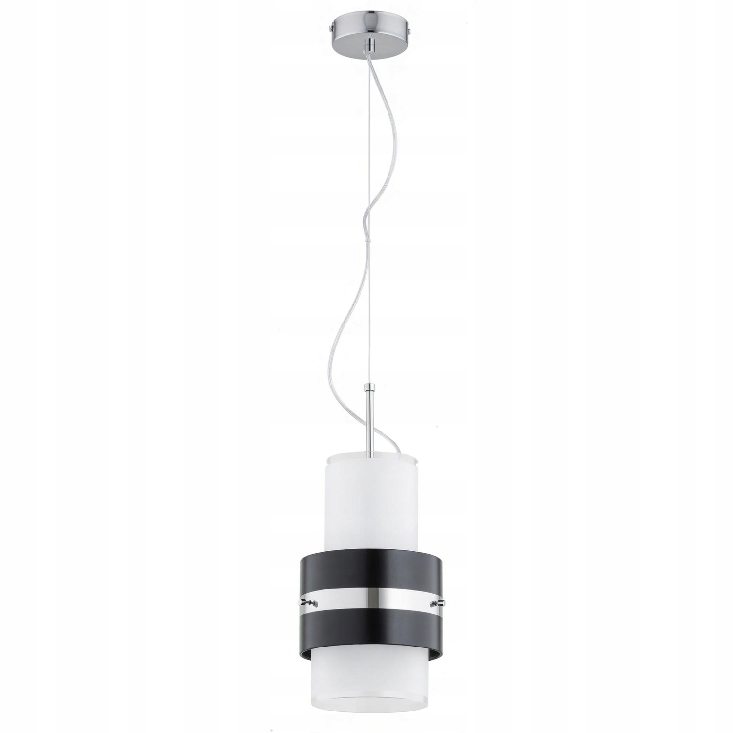 Alfa Tri-star závěsná lampa černobílá, stříbrná, obruč E27