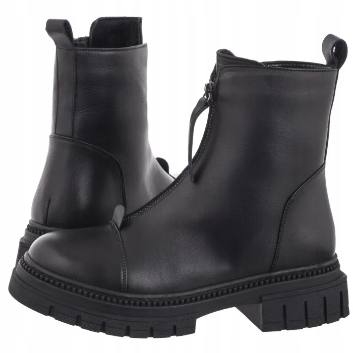 Dámské kožené Kotníkové Boty Venezia černé H016LEBLOBB045