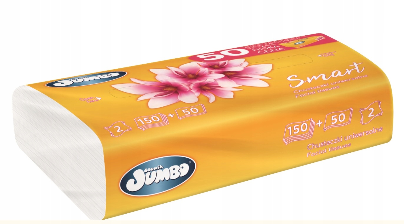 Chusteczki higieniczne bezzapachowe Słonik Jumbo 200 sztuk