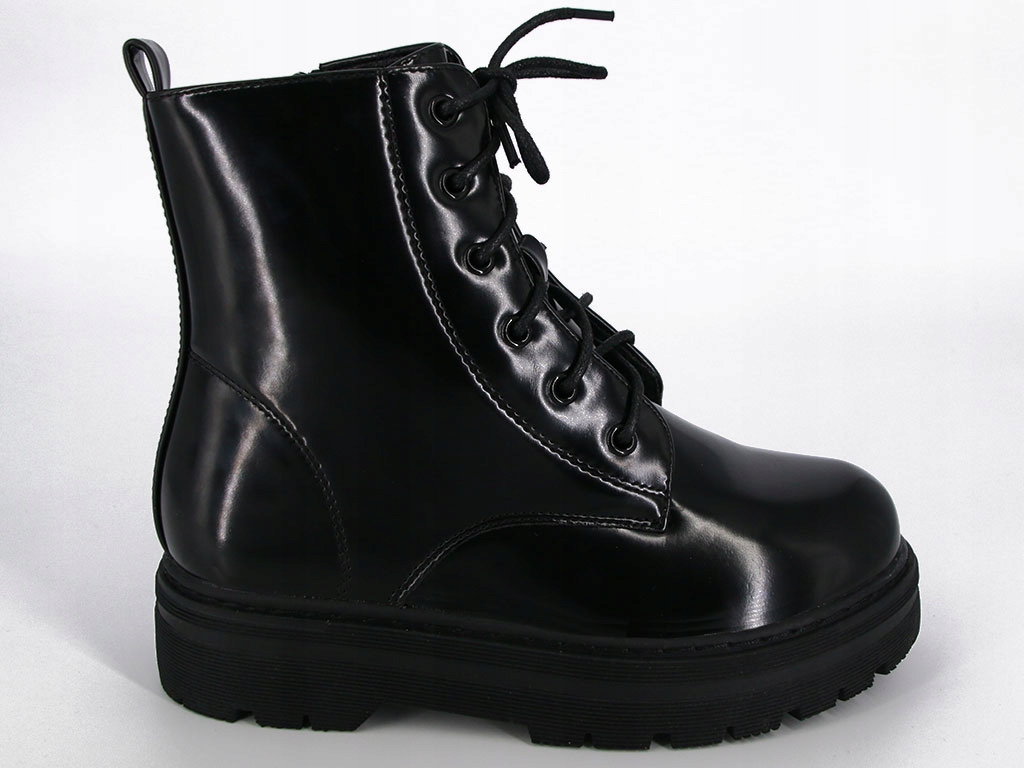 MODNE TRAPERY GLANY BOTKI DZIECIĘCE CZARNE LAKIEROWANE DLA DZIEWCZYNKI 31 Marka Inna marka