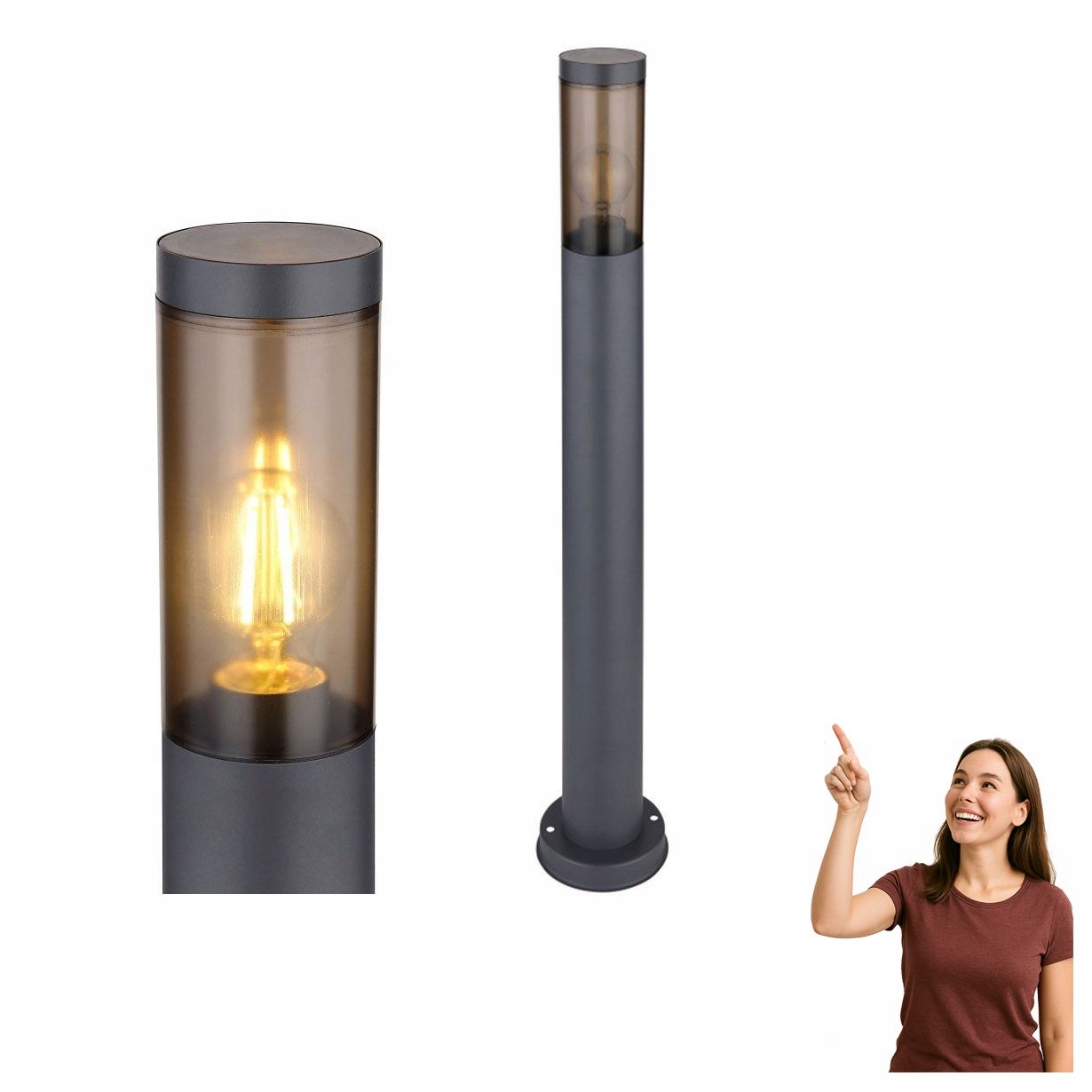 Venkovní sloupková zahradní lampa Boston 31588SA Globo