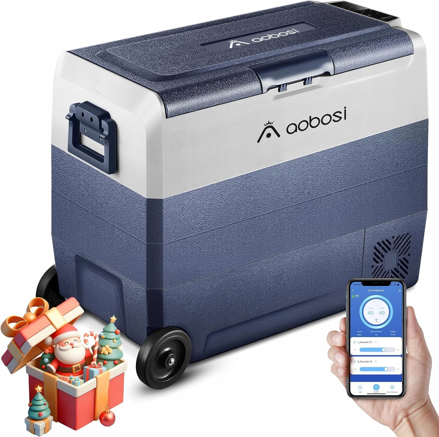 Kompresorowa lodówka Aaobosi 60 L, WiFi, 12-24 V i 100-240 V, do -20 °C